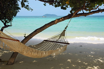 An hammock on a paradisiacal beach