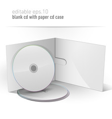 Blank CD DVD in paper case | editable eps. 10 vector