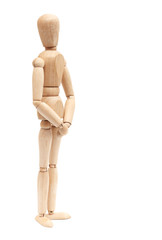 Wooden figure, isolated on white