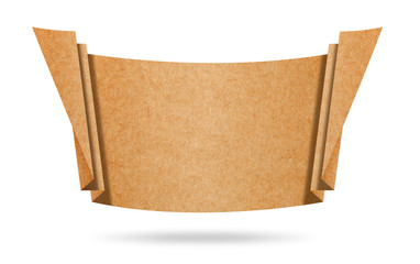 Blank Label from Recycle Paper on white background