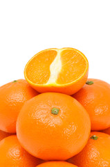Tangerines on White Background