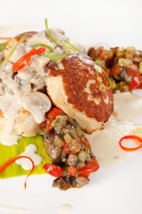 Fish cutlet with vegetables