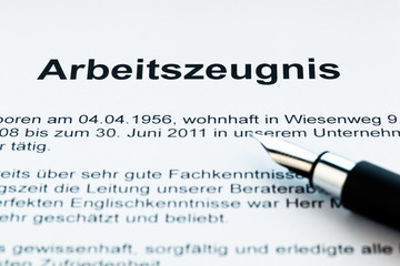 Obraz premium Arbeitszeugnis in deutscher Sprache