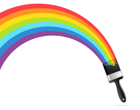 Rainbow brush. Abstract background. Vector illustration.