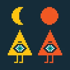 Cercles muraux Pixels Deux pyramides – tous les yeux voyants – théorie du complot