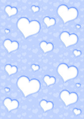 Corazones fondo azul