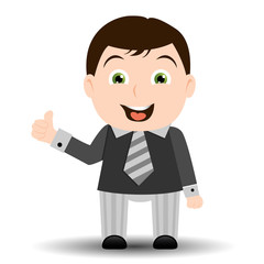 Businessman cartoon showing ok sign