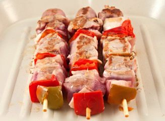 Spiedini in padella. Grilled Pork