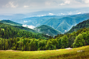 Fototapeta premium Landscape with Parang mountains in Romania