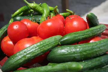 ripe vegetables at the market