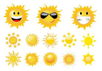 set of sun vector