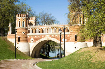 Bridge in Moscow park Tsaritsino