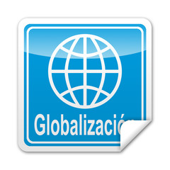 Pegatina cuadrada GLOBALIZACION con reborde