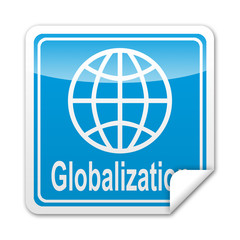 Pegatina cuadrada GLOBALIZATION con reborde