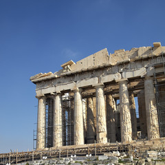 Obraz premium Parthenon temple Acropolis, Athens Greece, room for type