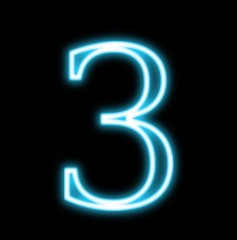 Naklejka premium 数字、３