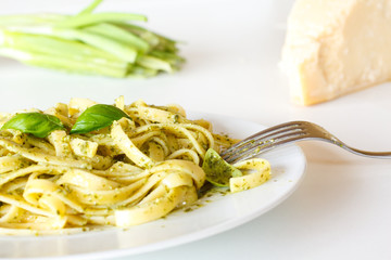 Pasta with pesto sauce