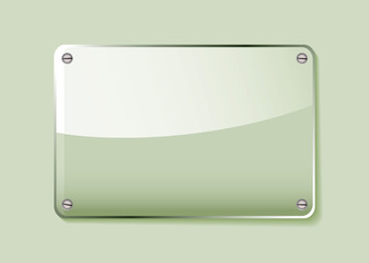 Green glass name tag