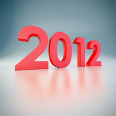 3d render with vignette effect of the word 2012