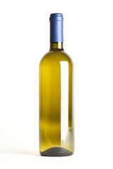 wine bottle isolated against white background