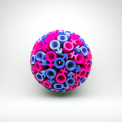 Ball from male and female symbols on an white background
