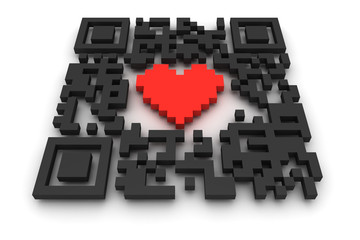 QR-code with heart