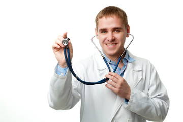 man doctor with stethoscope