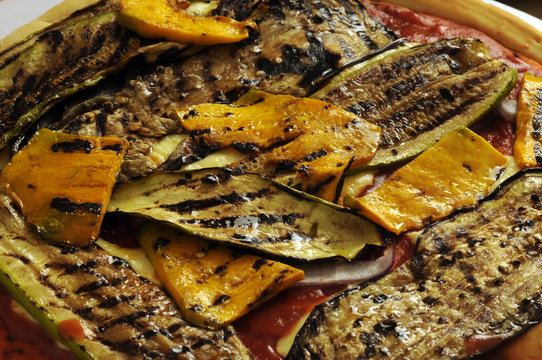 Pizza de verduras a la parrilla