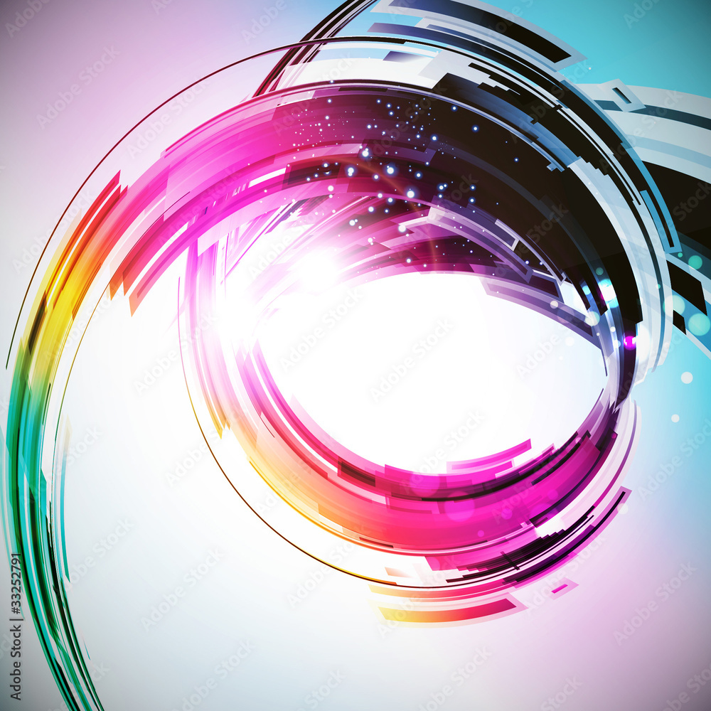 Poster Abstract 3d technology lines with light vector background