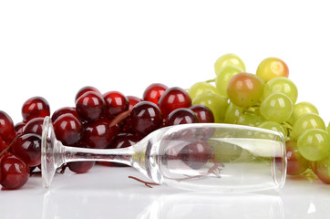 Wine glass and grape