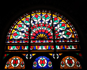 Historic house glass stained window