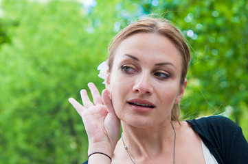 Outdoor portrait young woman