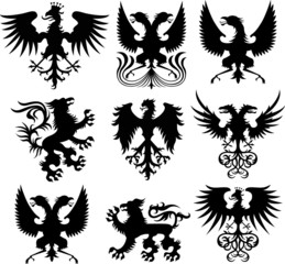 eagle and lion crest design - 33255744