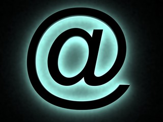 Abstract E-mail symbol in the neon light