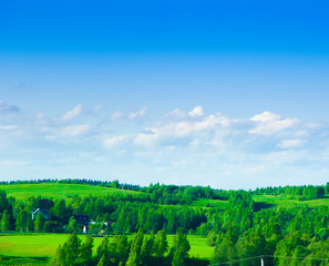 Naklejka premium Field Scene Farm