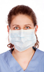 Young medical worker with mask