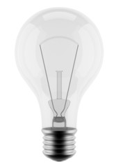Light bulb 3d. Isolated on white background