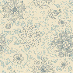 Floral seamless pattern for retro wallpapers