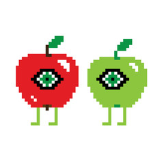 Deux pommes drôles