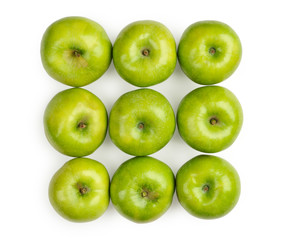 Green apple isolated over white background