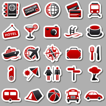 Travel Red Stickers