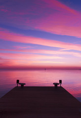 Fototapeta premium Wooden Pier at sunset
