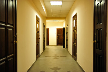 a bright and warm corridor
