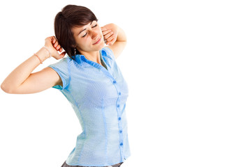 Beautiful woman stretching