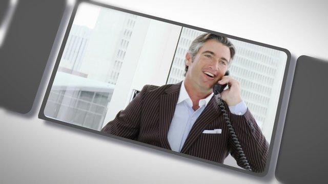 Montage of business people on the phone