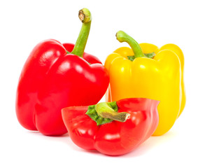 Red and yellow sweet peppers