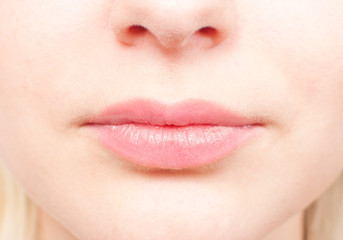 Close-up details of a woman's face