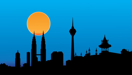 Fototapeta premium Kuala lumpur skyline night