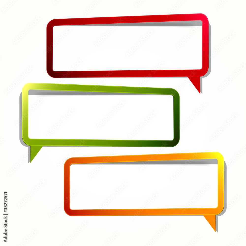 Wall mural labels in the form of an empty frame for your text.