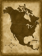 Old map of North America